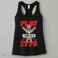 Baseball Abraham Lincoln 4th Of July American Flag Women's Tank Top thumb 3