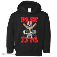 Baseball Abraham Lincoln 4th Of July American Flag Toddler Hoodie thumb 0