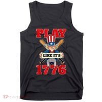 Baseball Abraham Lincoln 4th Of July American Flag Tank Top thumb 0
