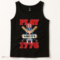 Baseball Abraham Lincoln 4th Of July American Flag Tank Top thumb 2