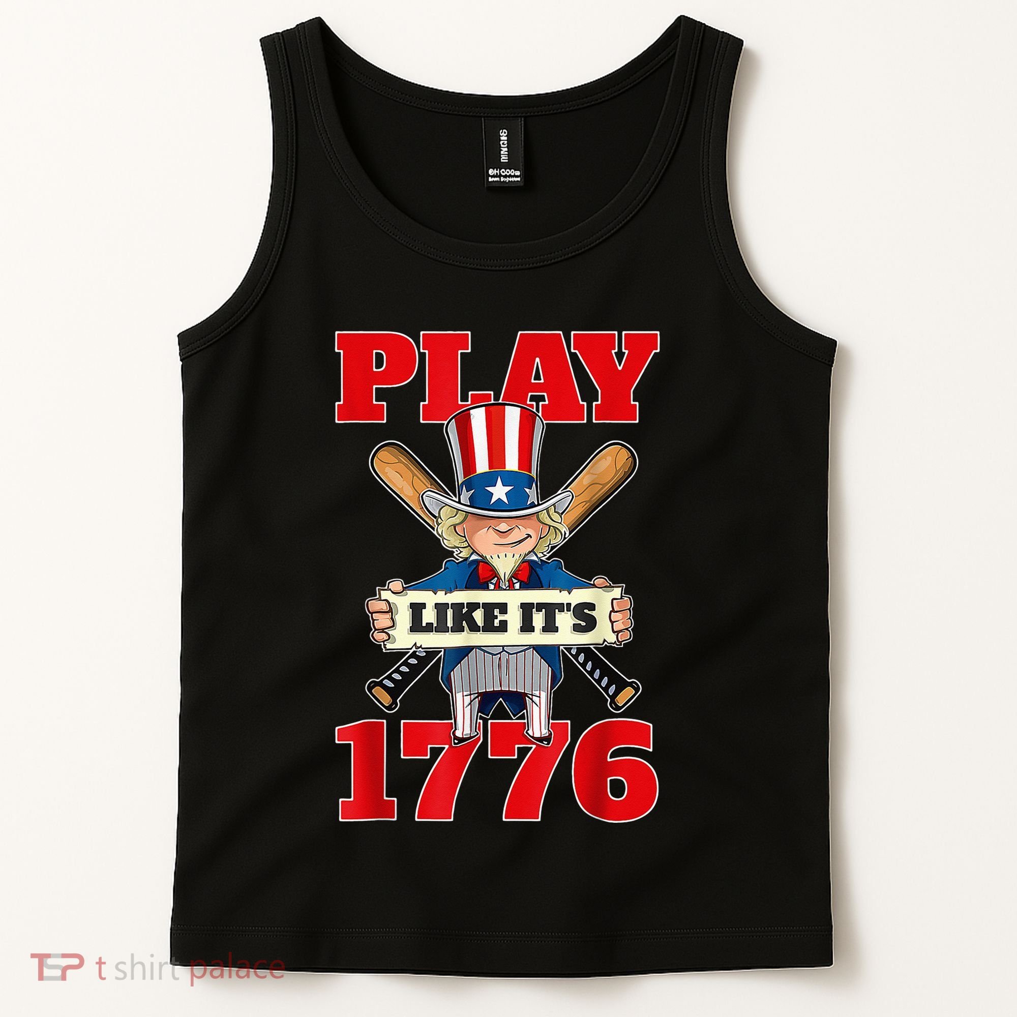 Baseball Abraham Lincoln 4th Of July American Flag Tank Top