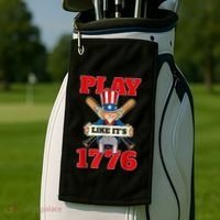 Baseball Abraham Lincoln 4th Of July American Flag Golf Towel thumb 2