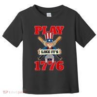Baseball Abraham Lincoln 4th Of July American Flag Toddler T-Shirt thumb 0