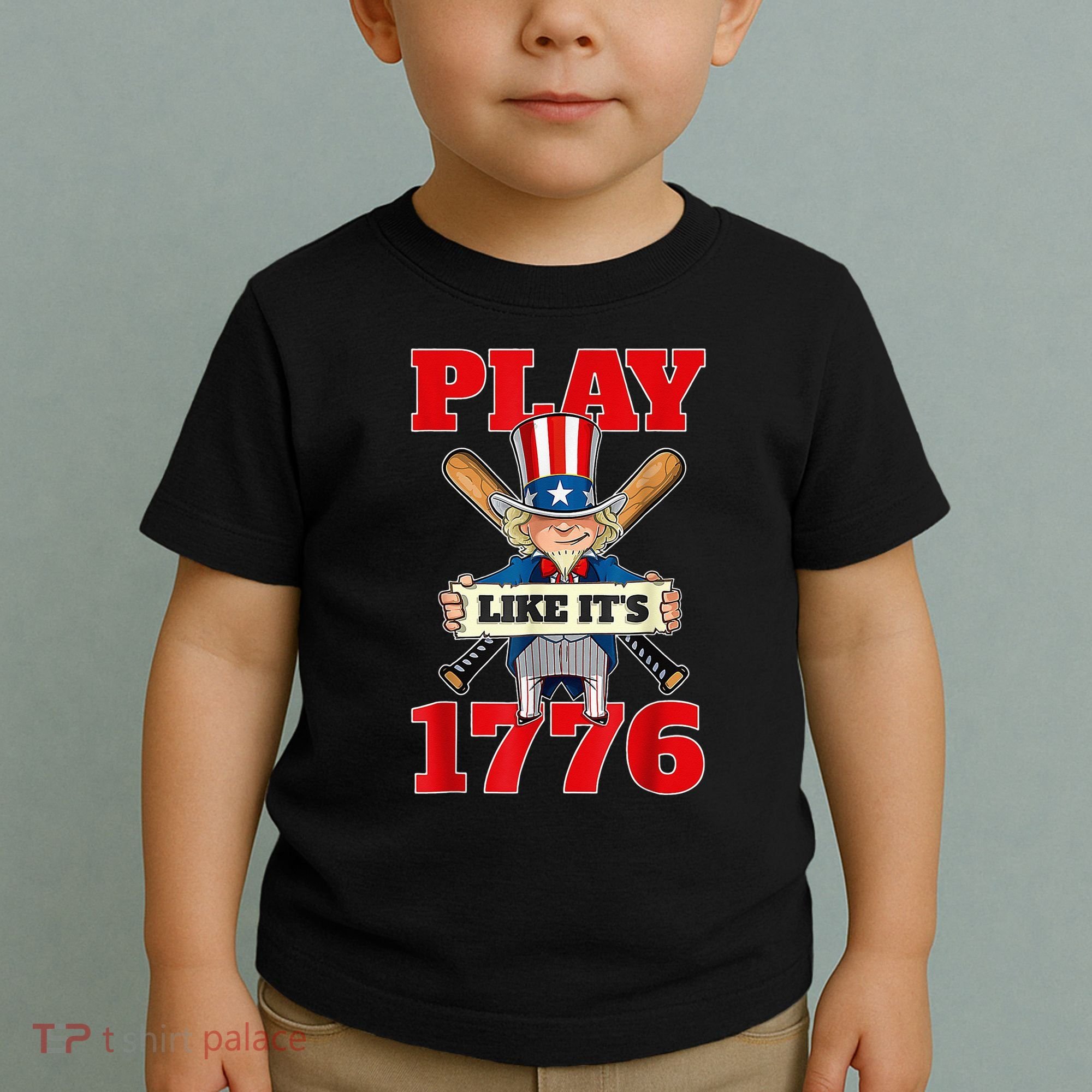 Baseball Abraham Lincoln 4th Of July American Flag Toddler T-Shirt