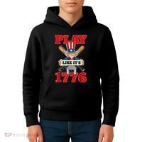 Baseball Abraham Lincoln 4th Of July American Flag Kids Hoodie thumb 4