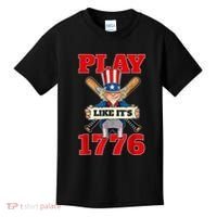 Baseball Abraham Lincoln 4th Of July American Flag Kids T-Shirt thumb 0