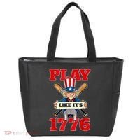 Baseball Abraham Lincoln 4th Of July American Flag Tote Bag thumb 0