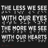 Braille Awareness Less Eyes More Heart Impaired Dots Braille Ornament thumb 1