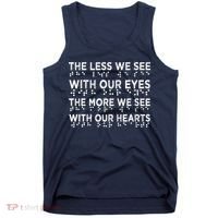 Braille Awareness Less Eyes More Heart Impaired Dots Braille Tank Top thumb 0