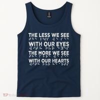 Braille Awareness Less Eyes More Heart Impaired Dots Braille Tank Top thumb 2