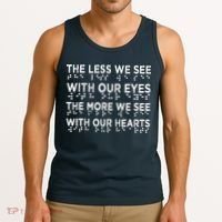 Braille Awareness Less Eyes More Heart Impaired Dots Braille Tank Top thumb 3