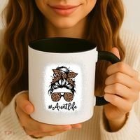 Best Aunt Life Messy Bun Leopard Bleached Auntie Mothers Day Great Gift Coffee Mug thumb 3