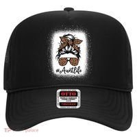 Best Aunt Life Messy Bun Leopard Bleached Auntie Mothers Day Great Gift Hat thumb 0