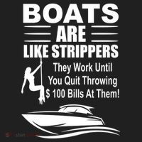 Boats Are Like Strippers Funny Joke Golf Towel thumb 3