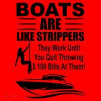 Boats Are Like Strippers Funny Joke Santa Hat thumb 1