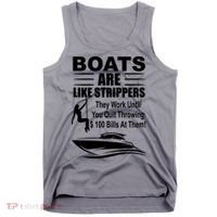 Boats Are Like Strippers Funny Joke Tank Top thumb 0