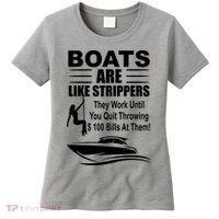 Boats Are Like Strippers Funny Joke Women's T-Shirt thumb 0