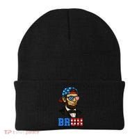 Bruh Abraham Lincoln Patriotic 4th Of July Beanie thumb 0