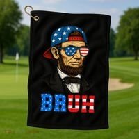 Bruh Abraham Lincoln Patriotic 4th Of July Golf Towel thumb 1