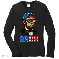 Bruh Abraham Lincoln Patriotic 4th Of July Women's Long Sleeve Shirt thumb 0