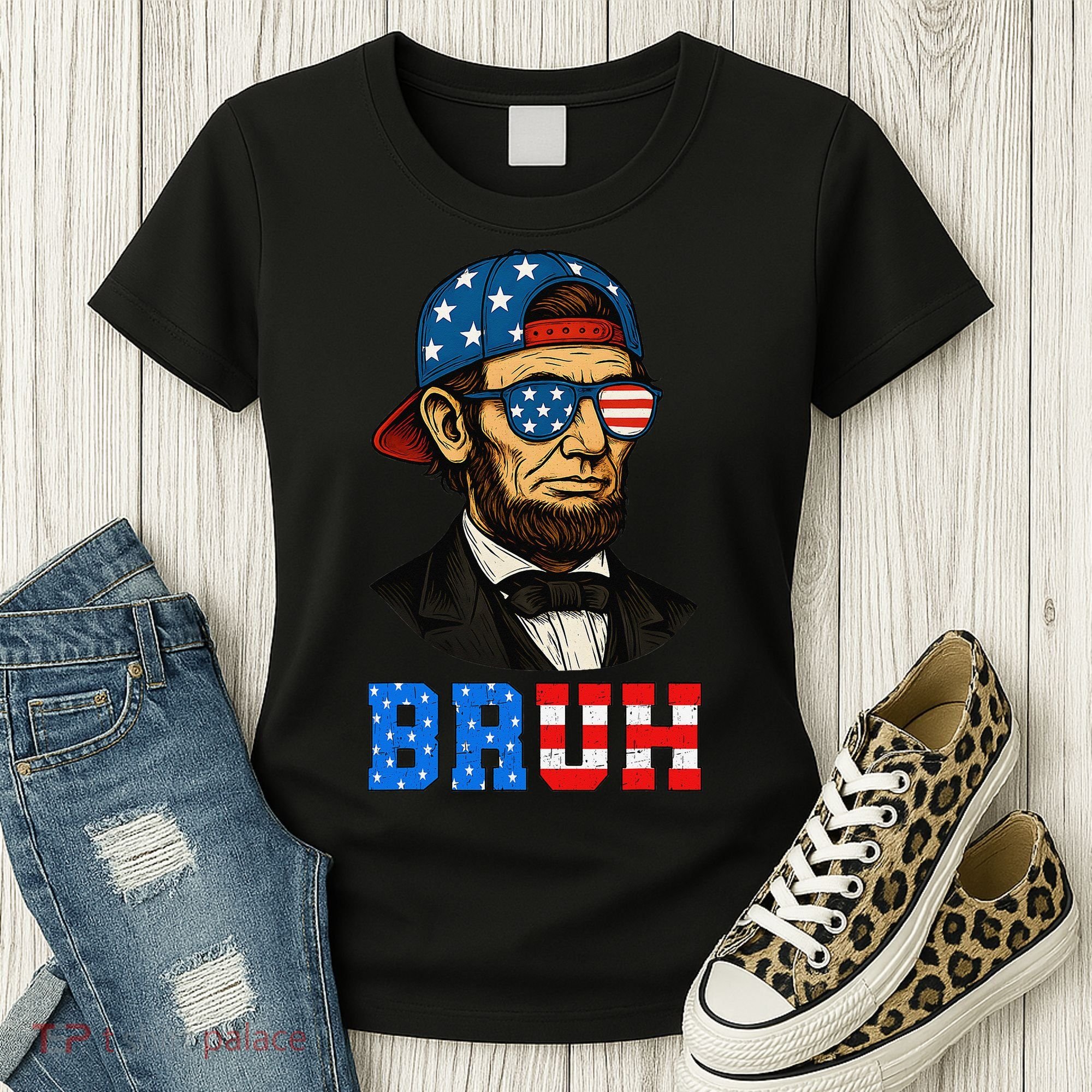Bruh Abraham Lincoln Patriotic 4th Of July Women's T-Shirt