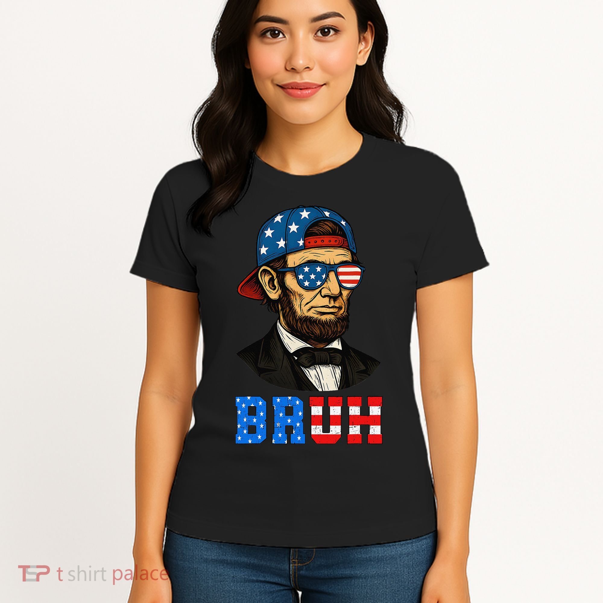 Bruh Abraham Lincoln Patriotic 4th Of July Women's T-Shirt