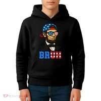 Bruh Abraham Lincoln Patriotic 4th Of July Kids Hoodie thumb 4