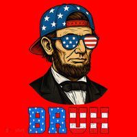 Bruh Abraham Lincoln Patriotic 4th Of July Santa Hat thumb 1
