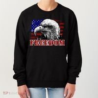 Bald Eagle Distressed USA Flag Freedom 4th of July Women's Sweatshirt thumb 0