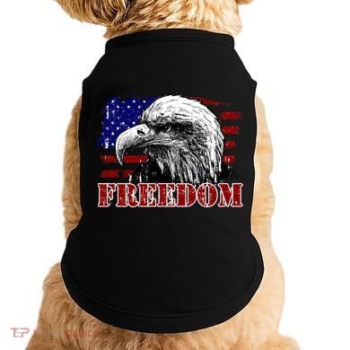 Bald Eagle Distressed USA Flag Freedom 4th of July Doggie Tank