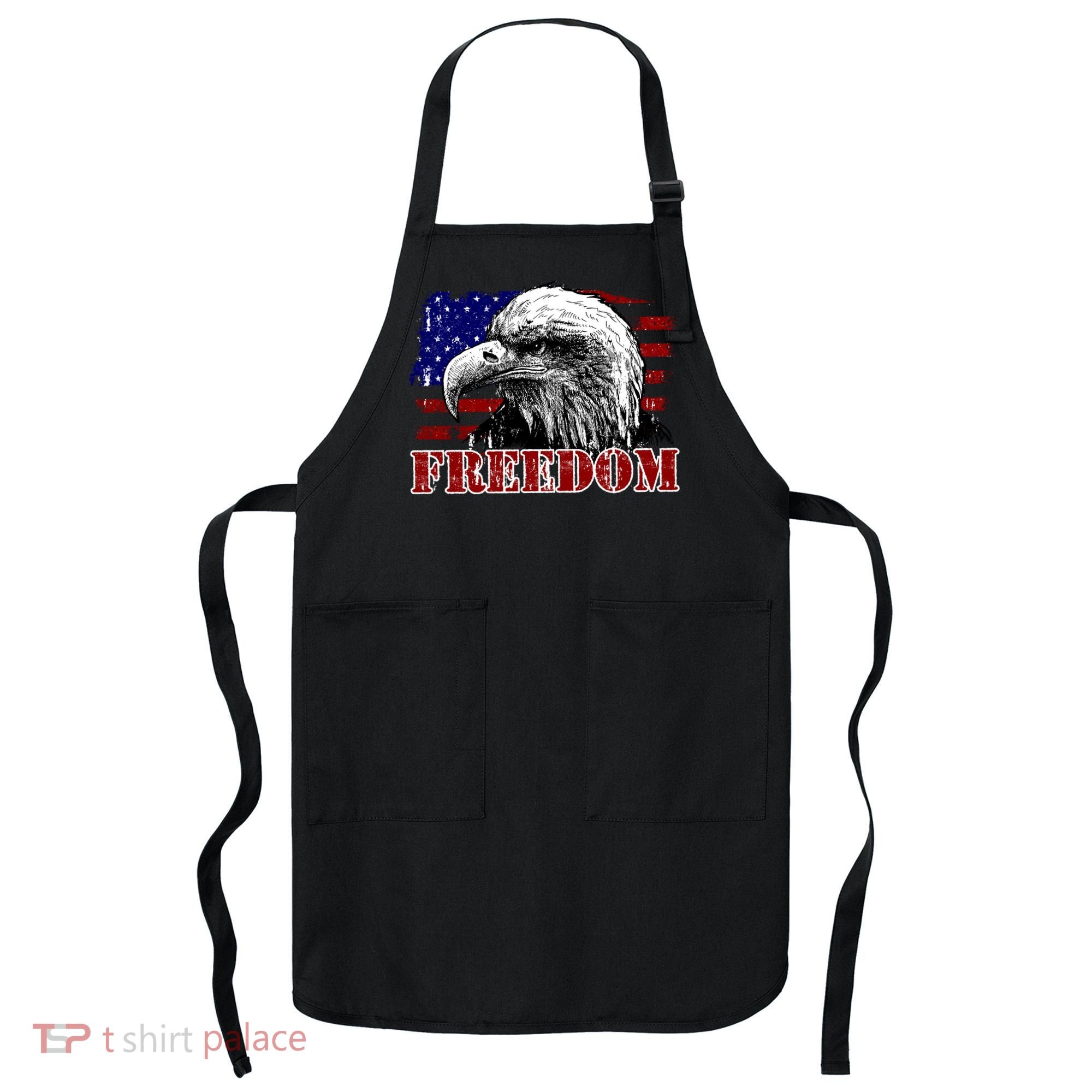 Bald Eagle Distressed USA Flag Freedom 4th of July Apron
