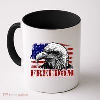 Bald Eagle Distressed USA Flag Freedom 4th of July Coffee Mug thumb 0