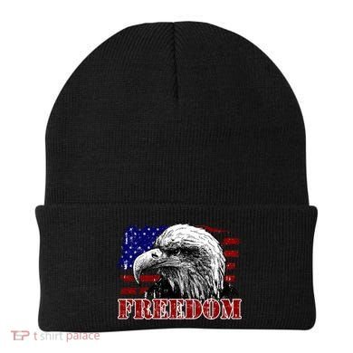 Bald Eagle Distressed USA Flag Freedom 4th of July Beanie
