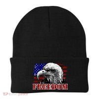 Bald Eagle Distressed USA Flag Freedom 4th of July Beanie thumb 0