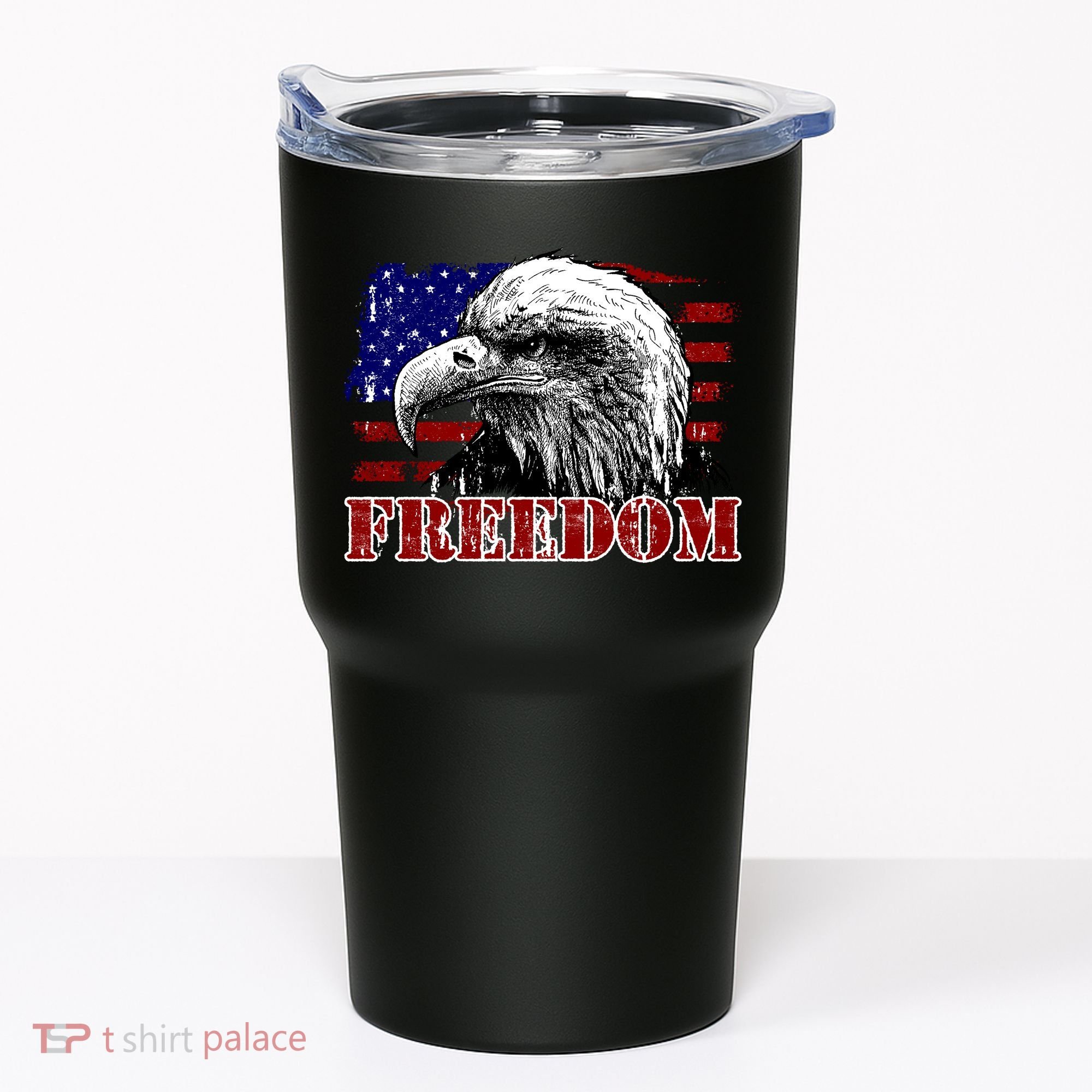 Bald Eagle Distressed USA Flag Freedom 4th of July Tumbler