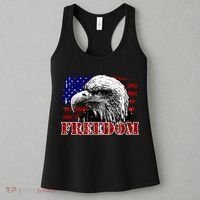 Bald Eagle Distressed USA Flag Freedom 4th of July Women's Tank Top thumb 3