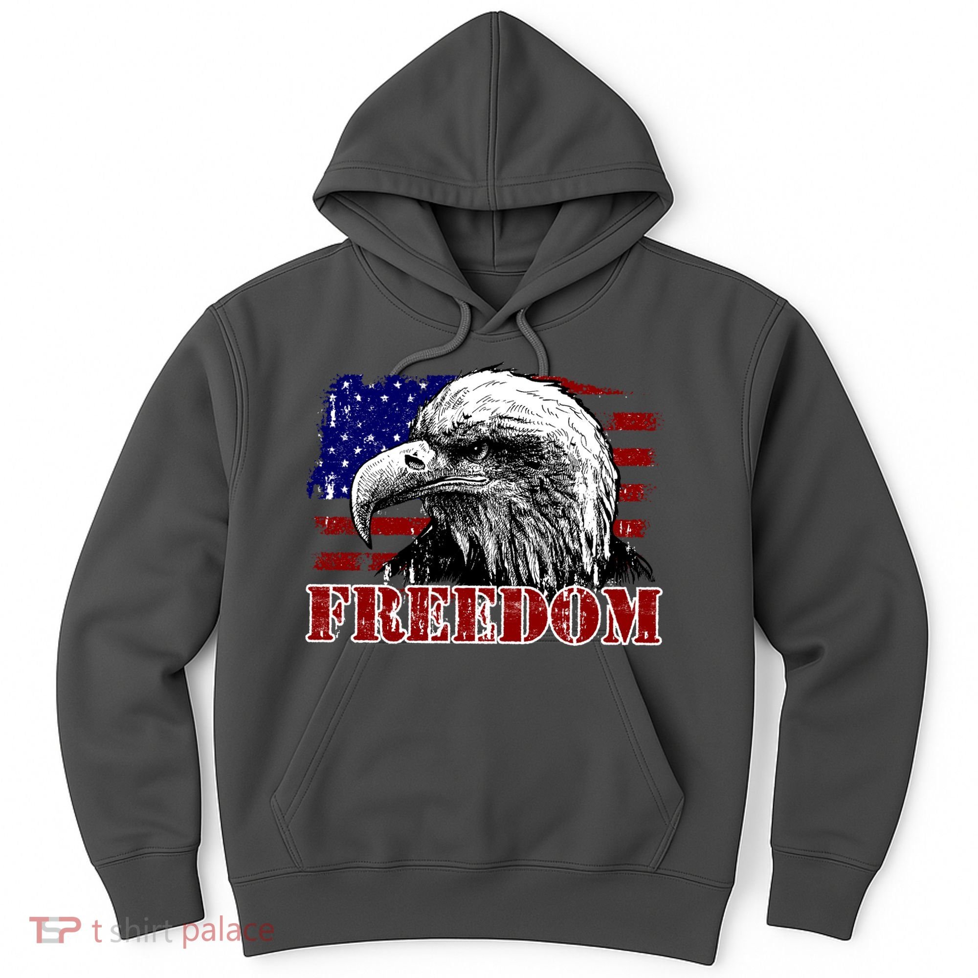 Bald Eagle Distressed USA Flag Freedom 4th of July Hoodie