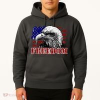 Bald Eagle Distressed USA Flag Freedom 4th of July Hoodie thumb 2