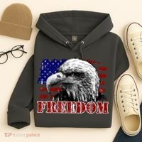 Bald Eagle Distressed USA Flag Freedom 4th of July Hoodie thumb 4