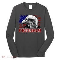 Bald Eagle Distressed USA Flag Freedom 4th of July Long Sleeve Shirt thumb 0