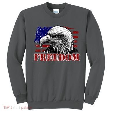 Bald Eagle Distressed USA Flag Freedom 4th of July Sweatshirt