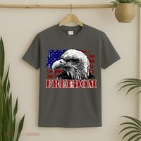 Bald Eagle Distressed USA Flag Freedom 4th of July T-Shirt thumb 2