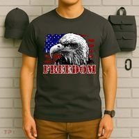 Bald Eagle Distressed USA Flag Freedom 4th of July T-Shirt thumb 6