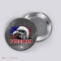Bald Eagle Distressed USA Flag Freedom 4th of July Button thumb 0