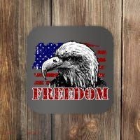 Bald Eagle Distressed USA Flag Freedom 4th of July Coaster thumb 0