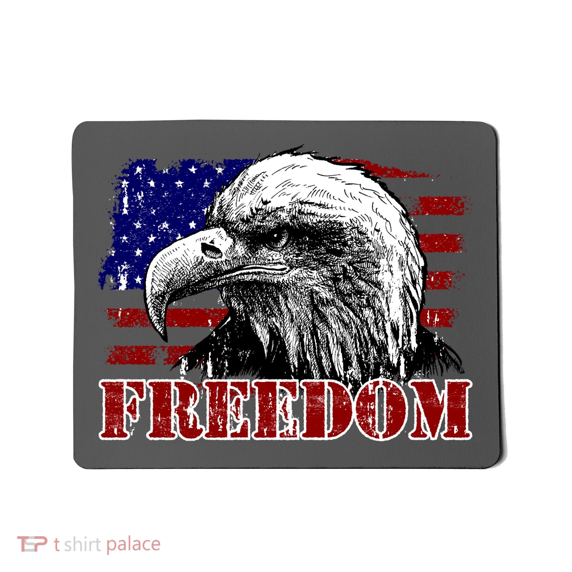 Bald Eagle Distressed USA Flag Freedom 4th of July Mousepad