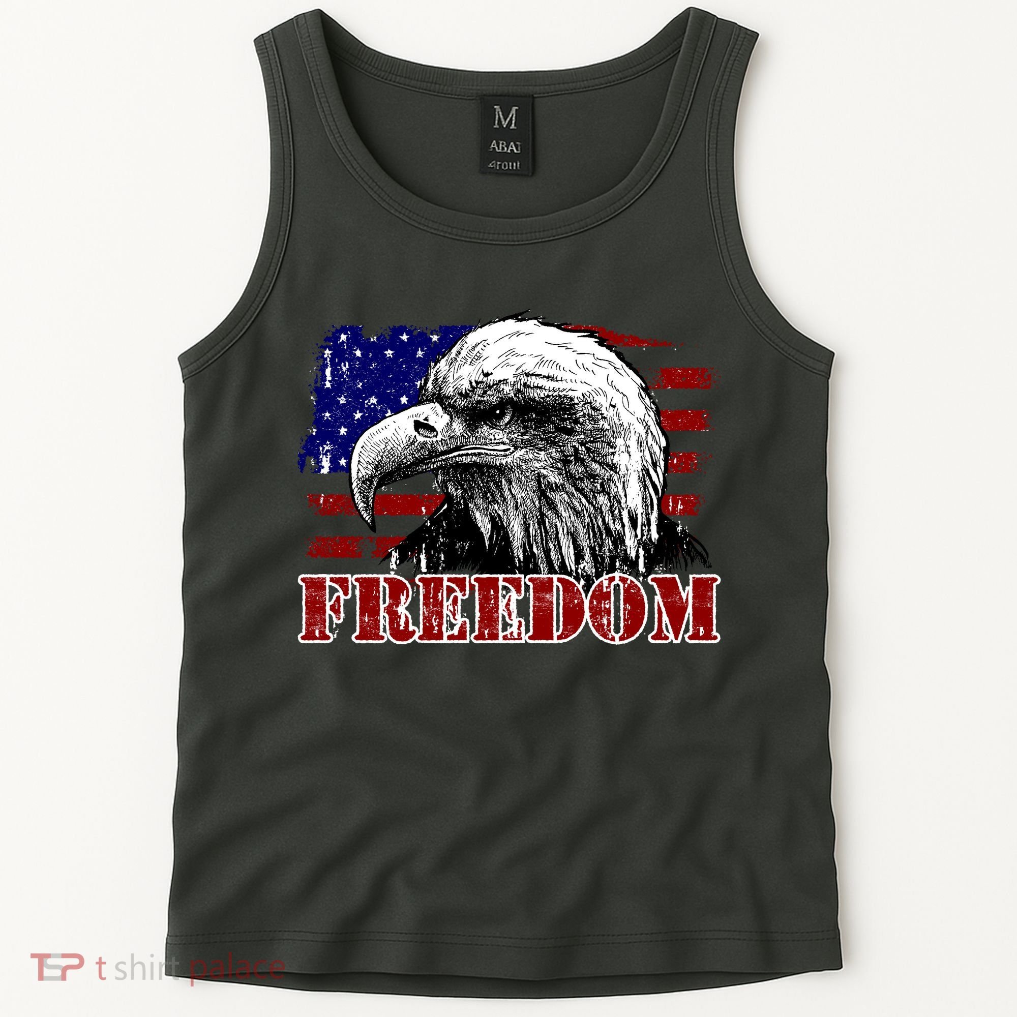 Bald Eagle Distressed USA Flag Freedom 4th of July Tank Top