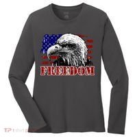 Bald Eagle Distressed USA Flag Freedom 4th of July Women's Long Sleeve Shirt thumb 0