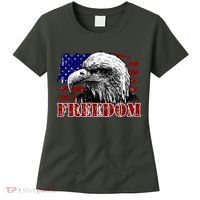 Bald Eagle Distressed USA Flag Freedom 4th of July Women's T-Shirt thumb 0