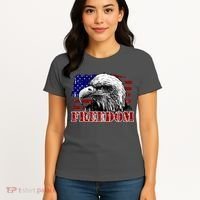 Bald Eagle Distressed USA Flag Freedom 4th of July Women's T-Shirt thumb 4